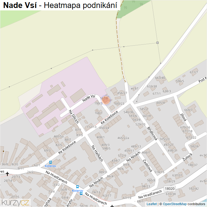 Mapa Nade Vsí - Firmy v ulici.
