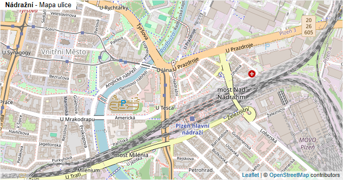 Nádražní - mapa ulice