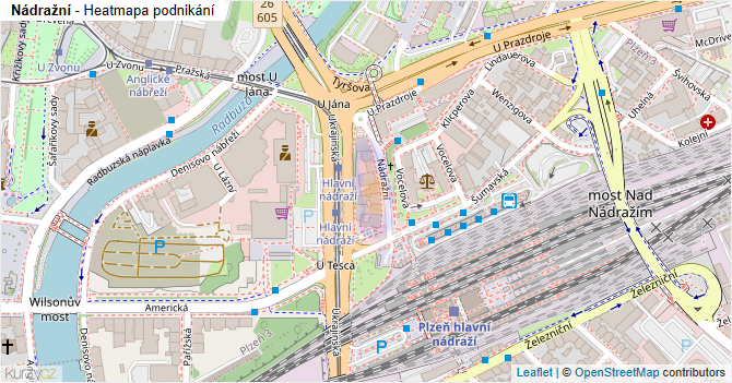 Nádražní - mapa podnikání