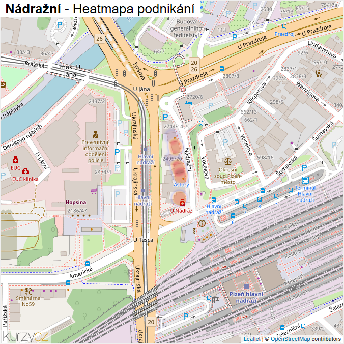 Mapa Nádražní - Firmy v ulici.