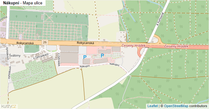 Nákupní - mapa ulice
