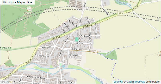 Národní - mapa ulice