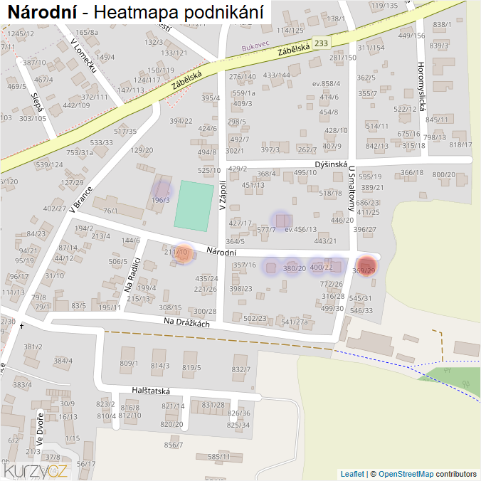 Mapa Národní - Firmy v ulici.