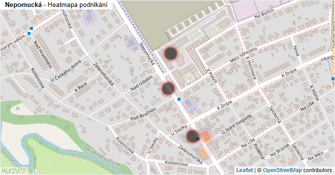 Nepomucká - mapa podnikání