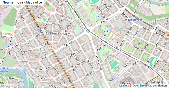Neumannova - mapa ulice