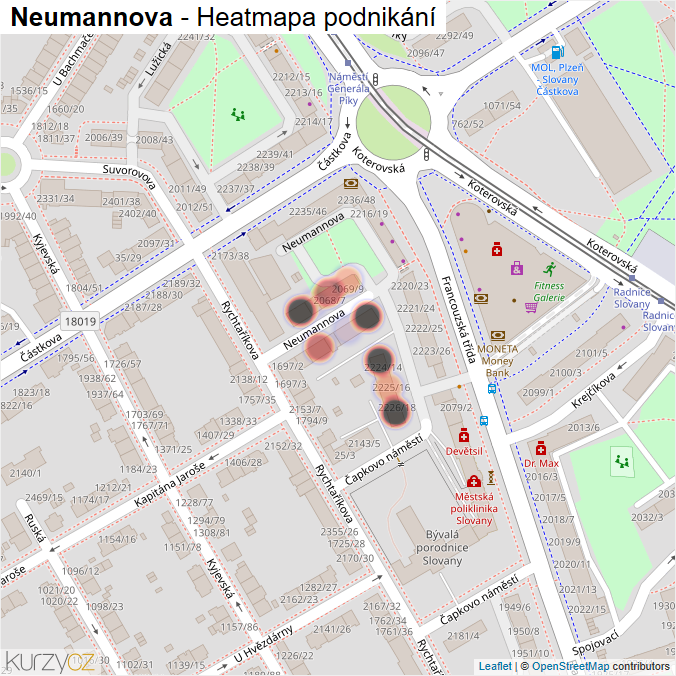 Mapa Neumannova - Firmy v ulici.