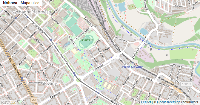 Nohova - mapa ulice