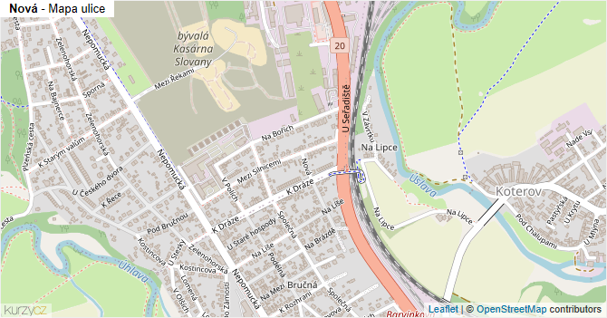 Nová - mapa ulice