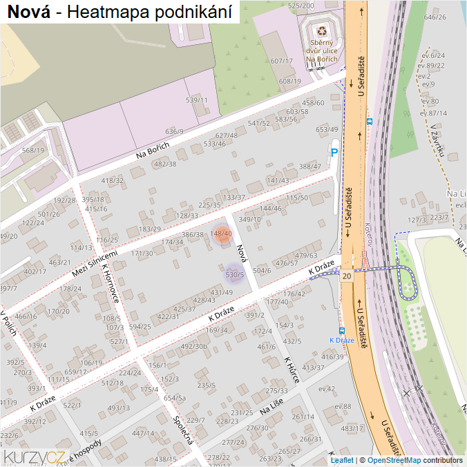 Mapa Nová - Firmy v ulici.