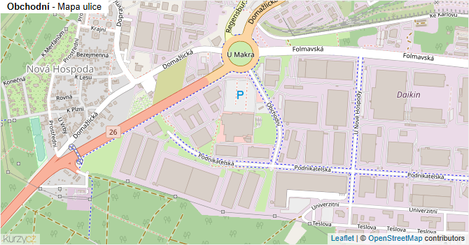 Obchodní - mapa ulice