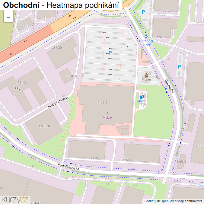Mapa Obchodní - Firmy v ulici.