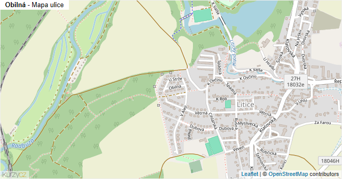 Obilná - mapa ulice
