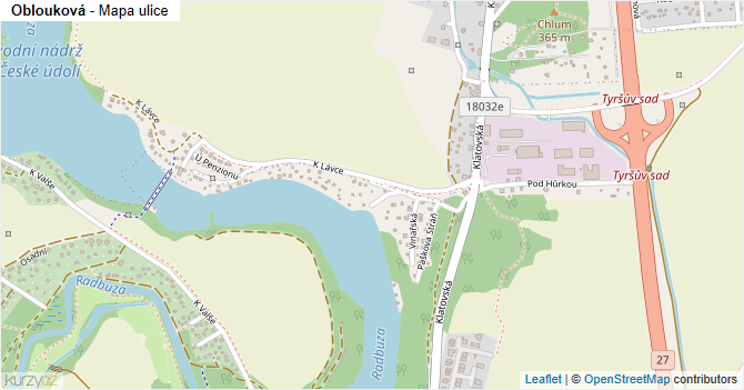 Oblouková - mapa ulice