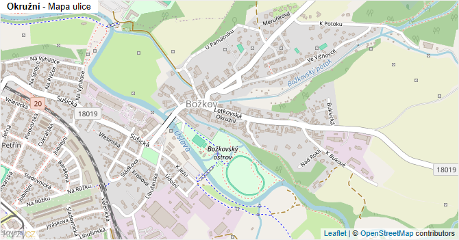Okružní - mapa ulice
