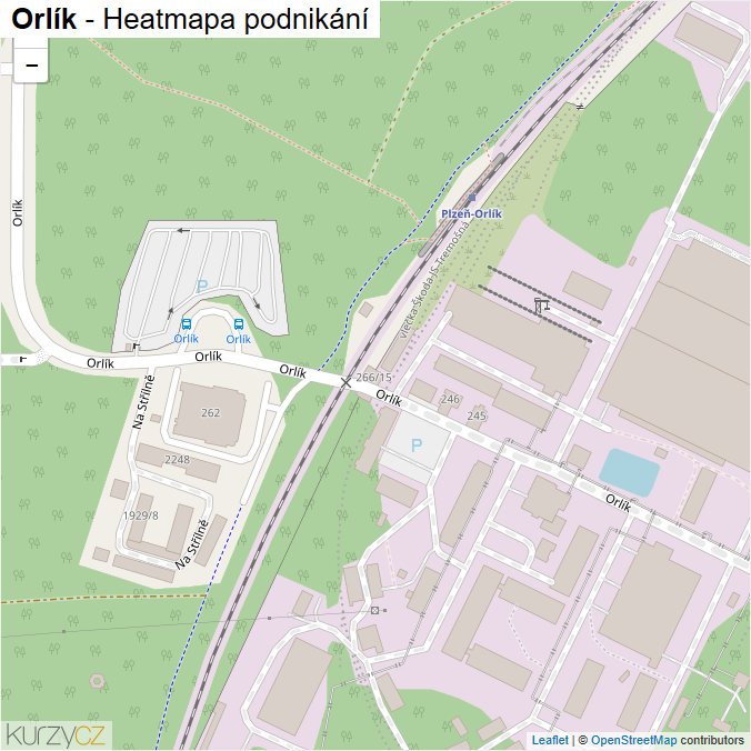 Mapa Orlík - Firmy v ulici.
