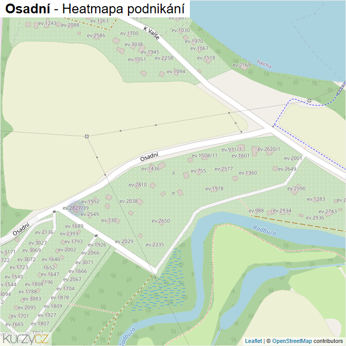 Mapa Osadní - Firmy v ulici.