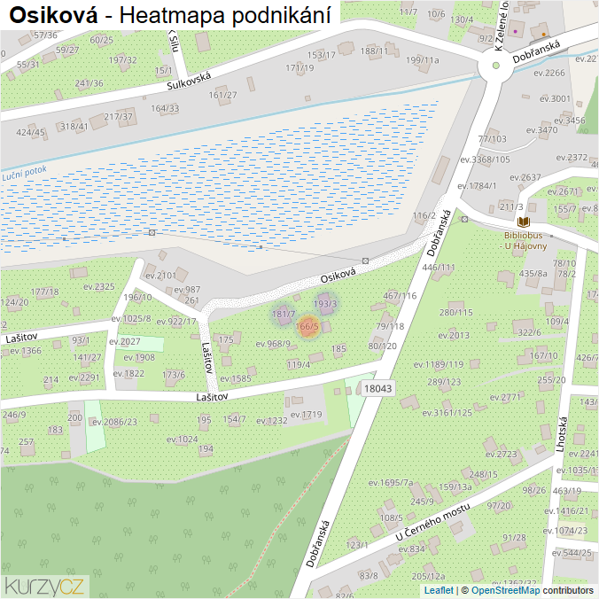 Mapa Osiková - Firmy v ulici.