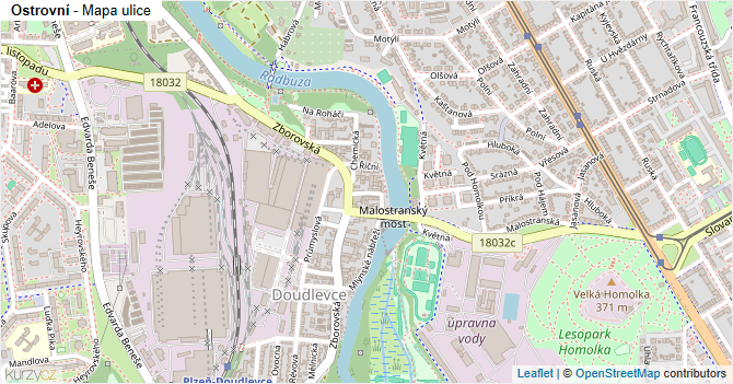 Ostrovní - mapa ulice
