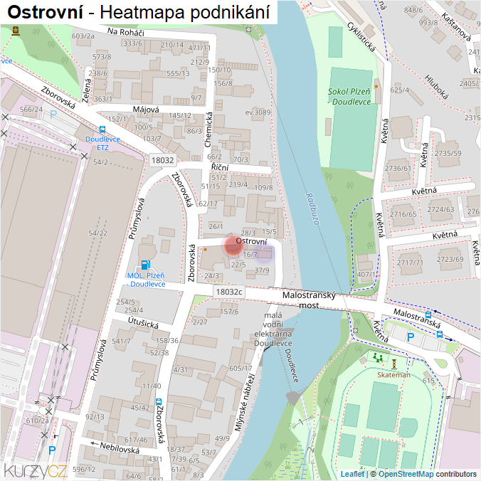 Mapa Ostrovní - Firmy v ulici.