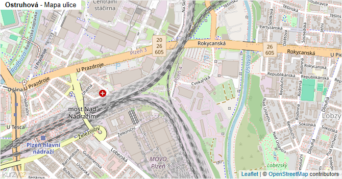 Ostruhová - mapa ulice