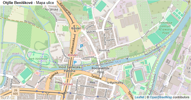 Otýlie Beníškové - mapa ulice