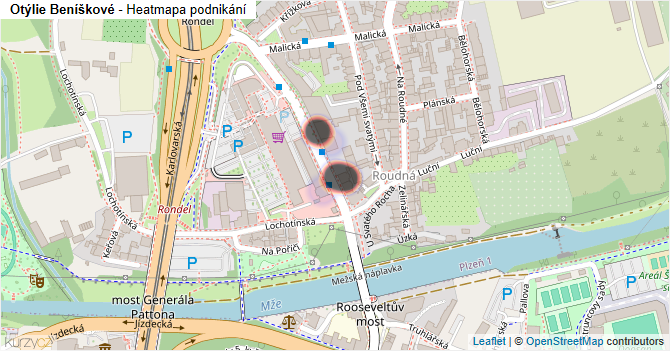 Otýlie Beníškové - mapa podnikání