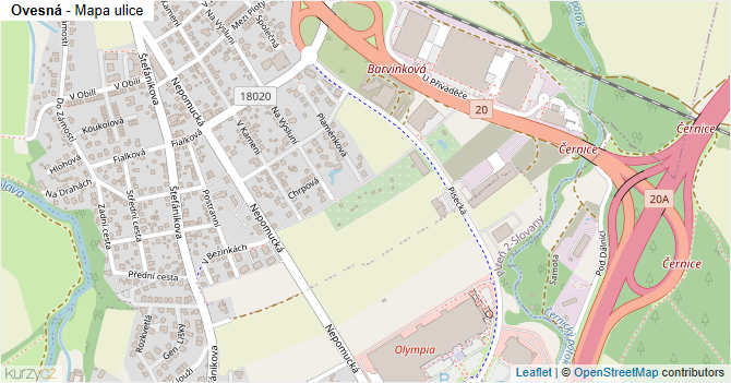 Ovesná - mapa ulice
