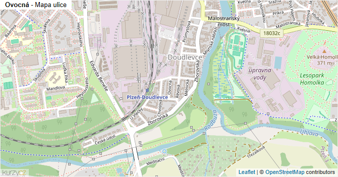 Ovocná - mapa ulice