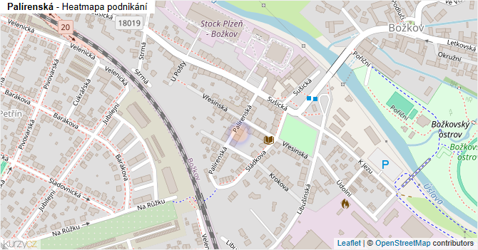 Palírenská - mapa podnikání