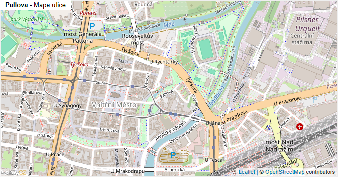 Pallova - mapa ulice
