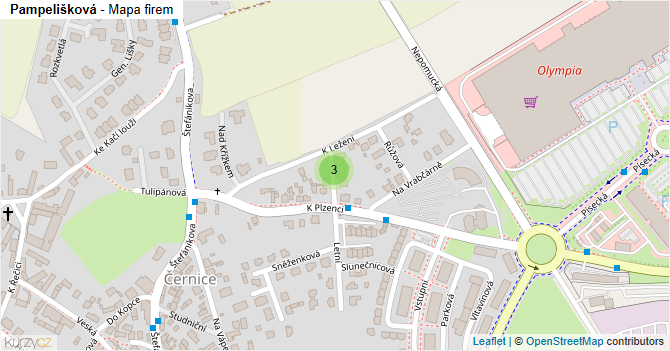 Pampelišková - mapa firem