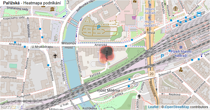 Pařížská - mapa podnikání