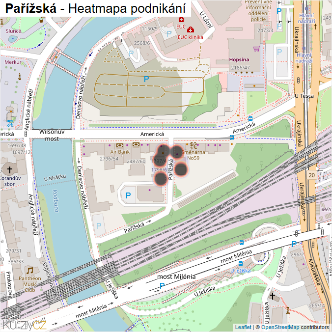 Mapa Pařížská - Firmy v ulici.