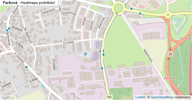 Parková - mapa podnikání