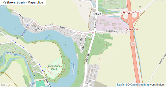 Paškova Stráň - mapa ulice