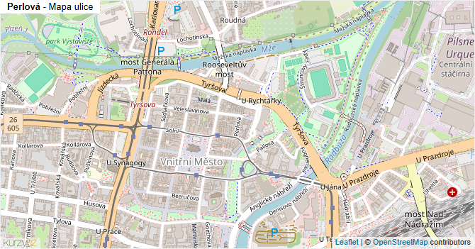 Perlová - mapa ulice