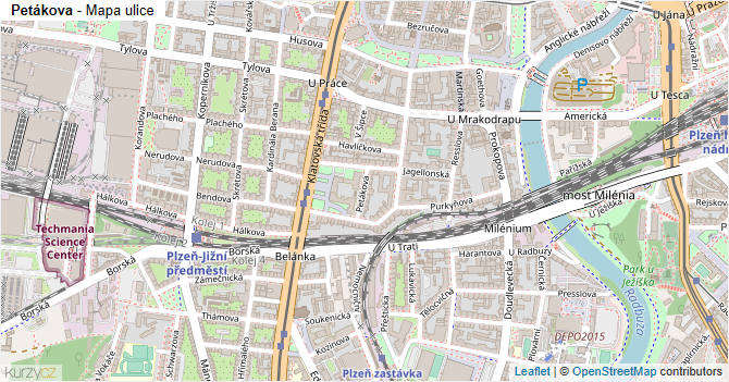 Petákova - mapa ulice