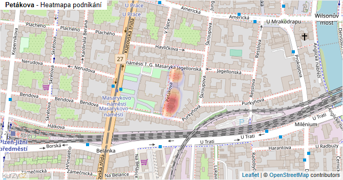 Petákova - mapa podnikání