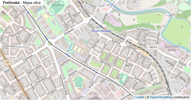 Petřínská - mapa ulice