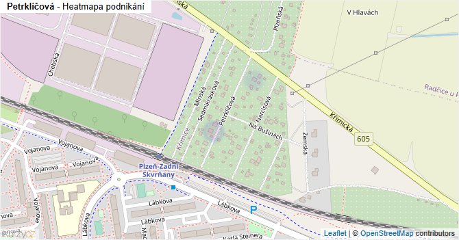 Petrklíčová - mapa podnikání