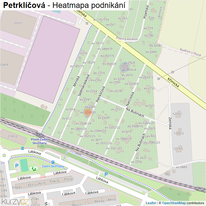 Mapa Petrklíčová - Firmy v ulici.