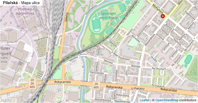 Pilařská - mapa ulice