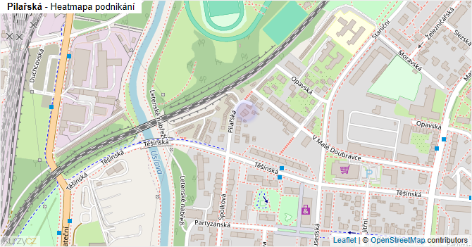 Pilařská - mapa podnikání