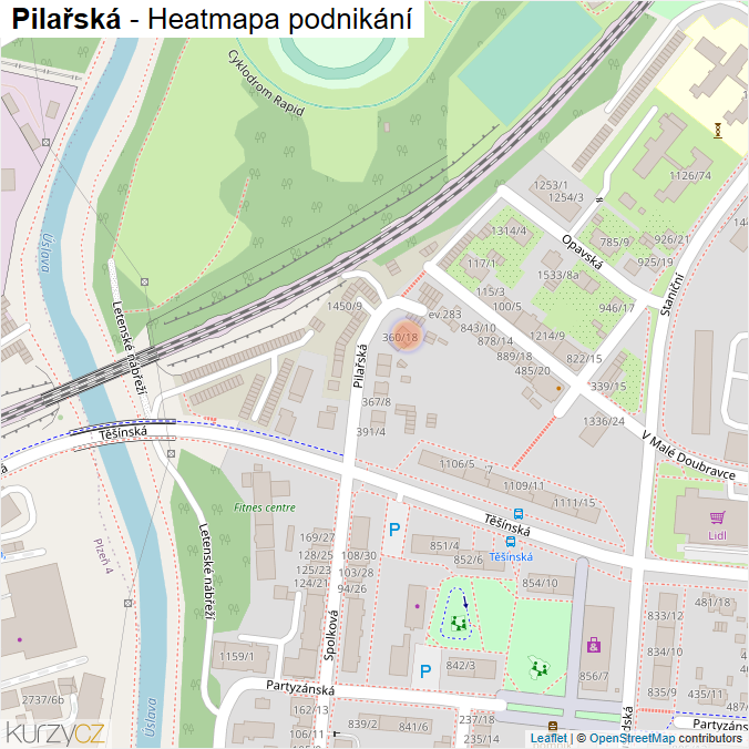 Mapa Pilařská - Firmy v ulici.