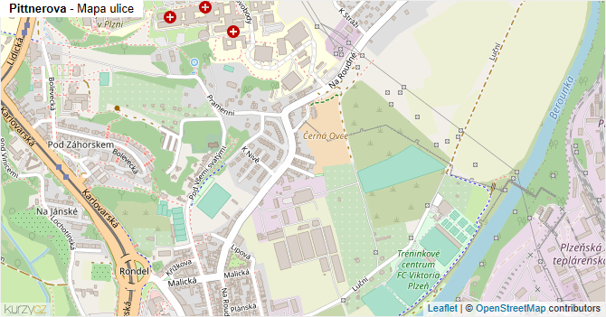 Pittnerova - mapa ulice