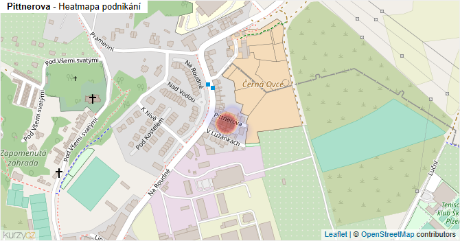 Pittnerova - mapa podnikání
