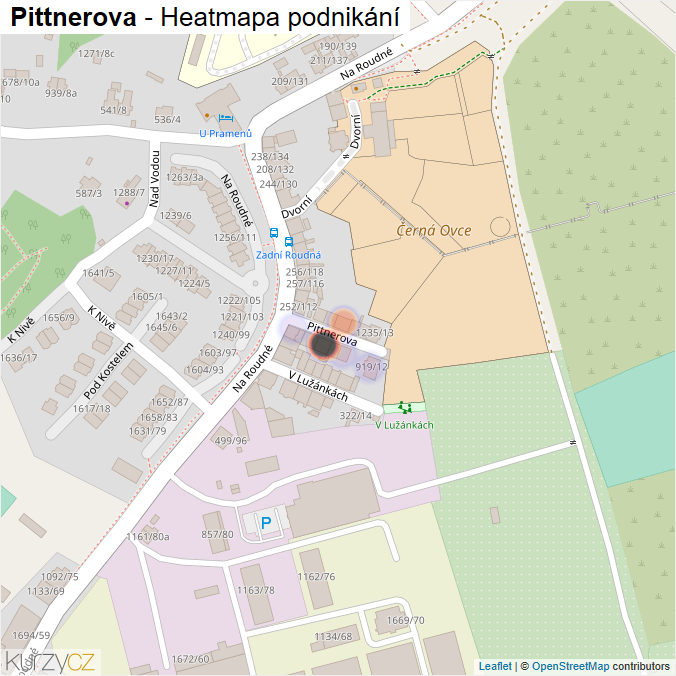 Mapa Pittnerova - Firmy v ulici.