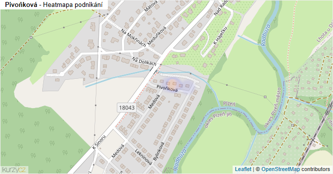 Pivoňková - mapa podnikání
