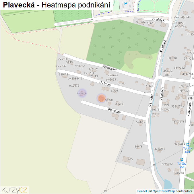 Mapa Plavecká - Firmy v ulici.