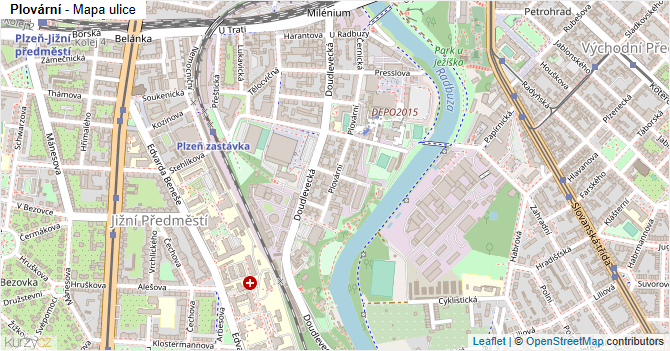 Plovární - mapa ulice